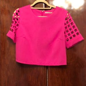Mustard Seed Hot Pink Crop Top size small